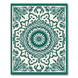 Blue and Teal Mandala Floral Area Rug