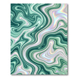 Iridescent Green Marble Swirl Area Rug