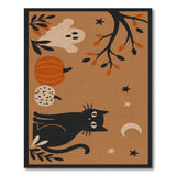 Brown Halloween Black Cat Area Rug