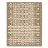 Tan Geometric Diamond Woven Area Rug