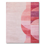Pink Overlapping Circles Geometric Area Rug