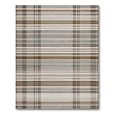 Rustic Farmhouse Plaid Brown Tan Plaid Woven Area Rug
