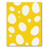 Vibrant Yellow White Oval Abstract Area Rug