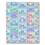 Vibrant Cartoon Cat Aquarium Kids Area Rug