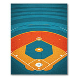 Teal Baseball Diamond Geometric Area Rug