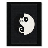Yin Yang Cat Black White Area Rug