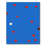 Playful Blue Area Rug with Red Dots Moon