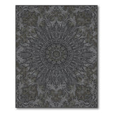 Grey Persian Floral Mandala Area Rug