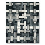 Black and White Black White Woven Geometric Area Rug