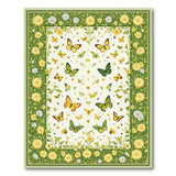 ODIKA Washable Butterfly Floral Garden Rug - Non-Slip Low Pile Area Rug