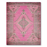 Pink Grey Southwestern Geometric Area Rug