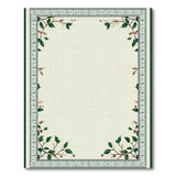 Cream Area Rug with Green Leaf Berry Border