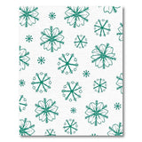 Teal Snowflake Floral Winter Area Rug