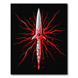 Edgy Red Sword Blood Splatter Area Rug