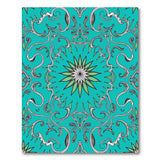 Blue and Teal Ornate Teal Floral Vine Area Rug