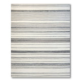 Black White Horizontal Stripe Woven Rug