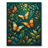 Floral Vintage Vibrant Butterfly Meadow Area Rug
