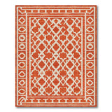 Orange Orange Trellis Geometric Area Rug