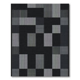 Black and White Modern Black White Geometric Block Area Rug