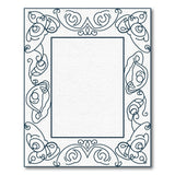 Navy Ornate Floral Swirl Border Area Rug