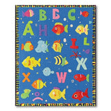 Playful Underwater ABC Fish Alphabet Kids Rug