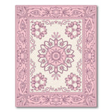 Elegant Pink Floral Medallion Area Rug