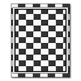 Black White Geometric Grid No. 34 Area Rug