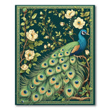 Vintage Peacock Magnolia Floral Rug