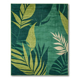 Abstract Area Emerald Green Leaf Abstract Area Rug
