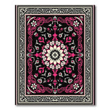 Traditional Persian Pink Ornate Pink Floral Medallion Persian Rug