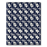 Blue and Teal Navy Blue White Floral Motif Area Rug