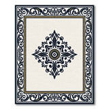 Ornate Black and Gold Medallion Area Rug
