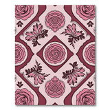 Pink Rose Damask Floral Vintage Rug