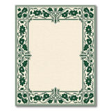Elegant Green Art Nouveau Floral Border Rug