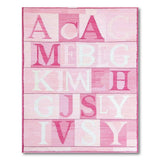 Playful Pink Block Letter Kids Area Rug