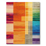 Vibrant Multi-Color Stripe Woven Area Rug