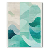 Blue and Teal Abstract Area Abstract Teal Wave Area Rug
