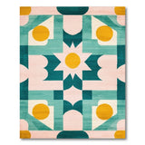 Vibrant Geometric Teal and Pink Area Rug