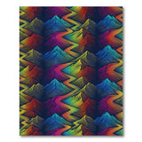 Vibrant Rainbow Mountain Geometric Rug