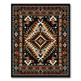 Bold Black and Terracotta Southwestern Geometric Rug