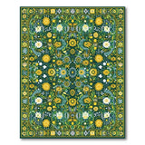 Emerald Green Sunflower Floral Area Rug
