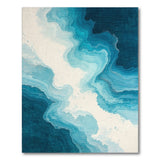 Blue and Teal Abstract Area Blue Teal Wave Abstract Area Rug