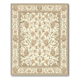Beige and Neutral Elegant Beige Floral Vintage Area Rug