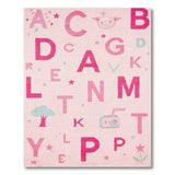 Playful Pink Alphabet Kids Cartoon Area Rug