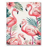 Vibrant Pink Flamingo Hibiscus Area Rug