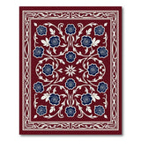 Navy Rose Floral Persian Red Area Rug