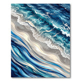 Ocean Waves Crashing Beach Area Rug