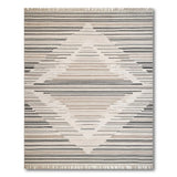 Neutral Beige Geometric Diamond Stripe Rug