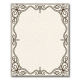 Ornate Floral Vine Border Beige Area Rug
