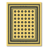 Yellow Geometric Octagon Grid Area Rug